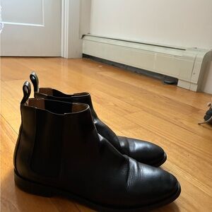 Black Leather Everlane Ankle Chelsea Boots